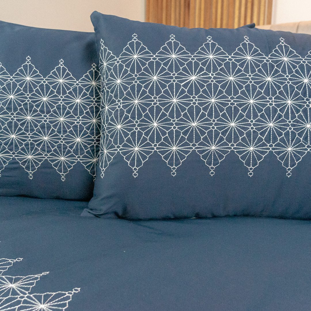 Set de duvet Macadamia "Azul navi"