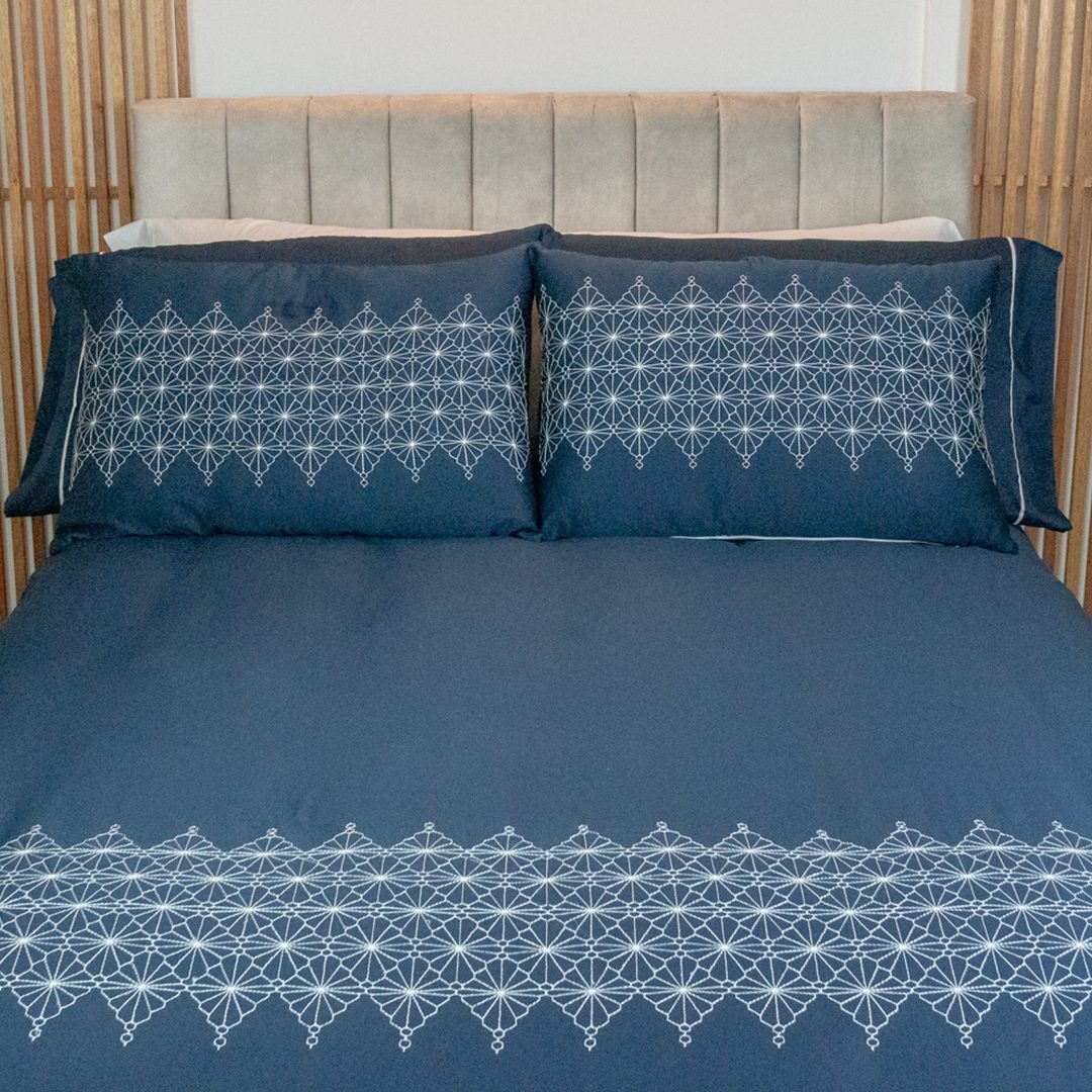 Set de duvet Macadamia "Azul navi"